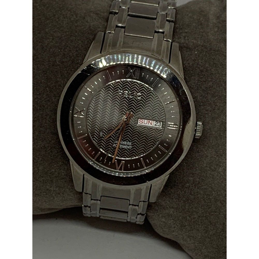 Relic ZR1253 Unisex Stainless Steel Analog Gray Dial Genuine Wrist Watch W47